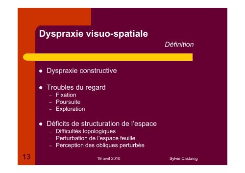 DYSPRAXIES - Sylvie Castaing