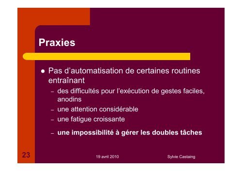 DYSPRAXIES - Sylvie Castaing