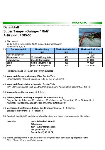 Datenblatt Super Tampen-Swinger "Midi" Artikel ... - HST Spielgeräte