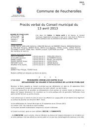 ProcÃ¨s verbal du Conseil municipal du 13 avril 2013 - Feucherolles
