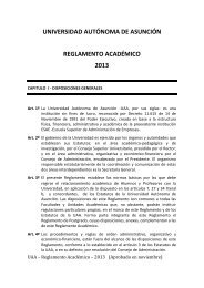 Reglamento AcadÃ©mico - Universidad AutÃ³noma de AsunciÃ³n