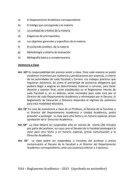 Reglamento AcadÃ©mico - Universidad AutÃ³noma de AsunciÃ³n
