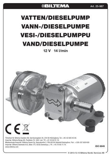 vatten/dieselpump vann-/dieselpumpe vesi-/dieselpumppu ... - Biltema