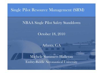 Single Pilot Resource Management (SRM) - NBAA