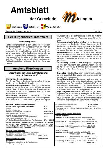 Amtsblatt 38-2013 - Mietingen