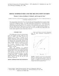 shock temperatures and the melting point of iron - Division of ...