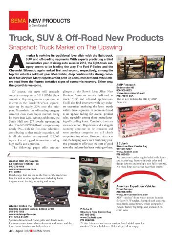 Truck, SUV & Off-Road New Products - Sema