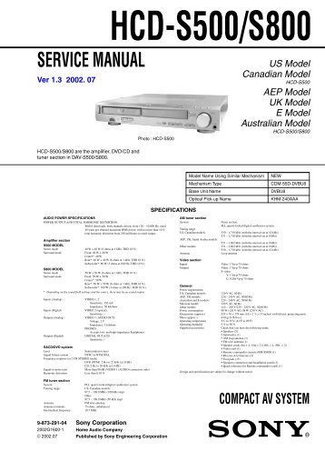 HCD-S500/S800 - Page de test