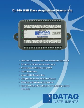 DI-149 USB Data Acquisition Starter Kit - DATAQ Instruments