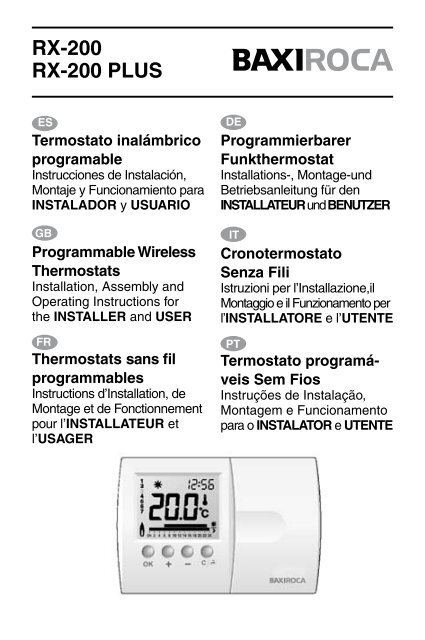 termostato de ambiente RX-200/RX-200 Plus - Aquastanding