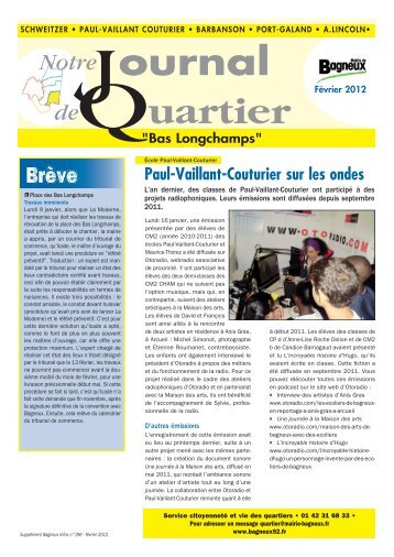 Journal de Quartier - Fevrier 2012 - Quartier Bas ... - Bagneux