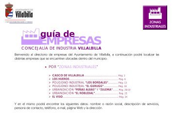 GuÃ­a de Empresas ZONAS INDUSTRIALES - Ayuntamiento Villalbilla