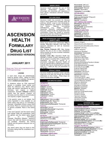 2011 Formulary Drug List & preferred Brands