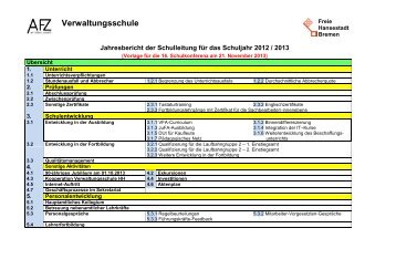 Jahresplanung 2011 / 2012 - Verwaltungsschule Bremen