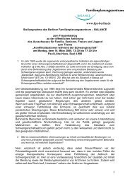 Stellungnahme des FPZ Berlin - BALANCE zum Fragenkatalog ...