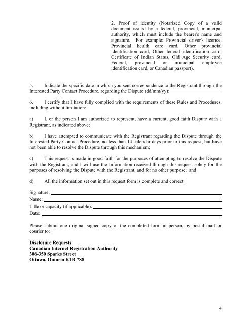 1 Request for Disclosure of Registrant Information - Rules ... - CIRA