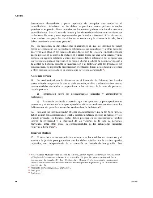 Nota del Secretario General sobre la Trata de personas ... - Acnur