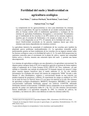 Fertilidad del suelo y biodiversidad en agricultura ... - Biodinamica