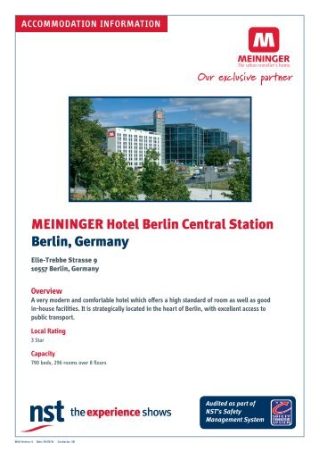 MEININGER Hotel Berlin Central Station Berlin, Germany - NST