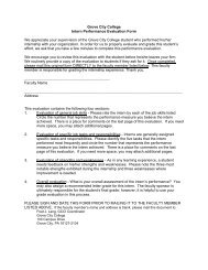 Grove City College Intern Performance Evaluation Form We ...