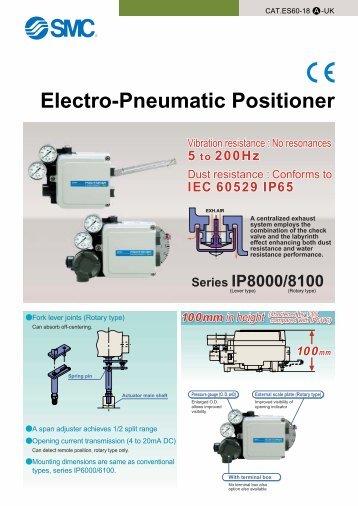 Series IP8000/8100 Electro-Pneumatic Positioner - SMC