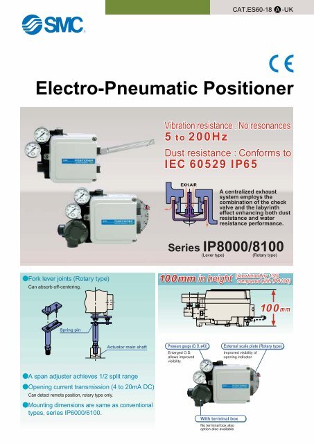 Series IP8000/8100 Electro-Pneumatic Positioner - SMC