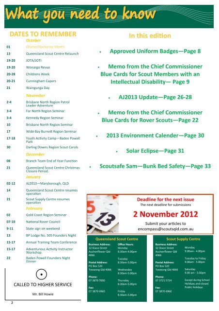 Encompass Issue 46 - October 2012 - Kawana Scouts