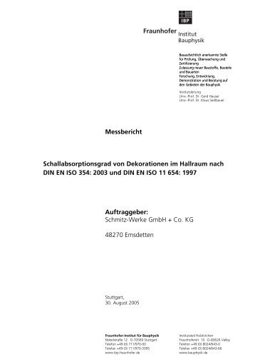 Messbericht Schallabsorptionsgrad von Dekorationen im ... - Drapilux