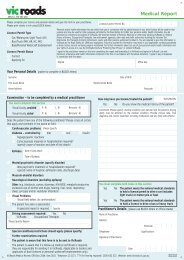 Vic Roads Medical Report Form