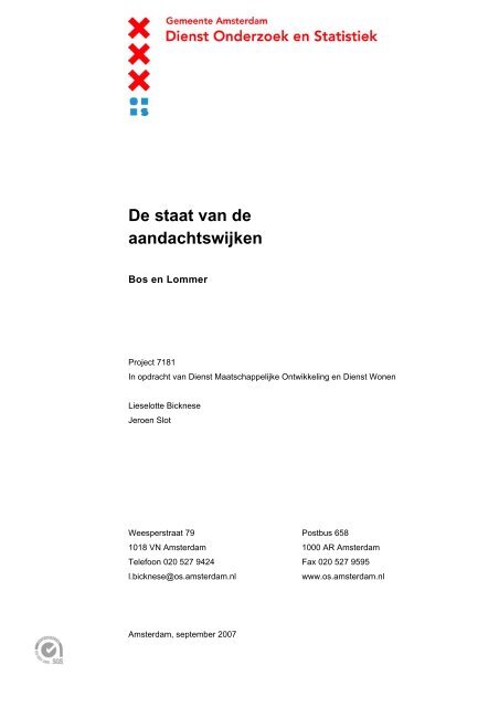 De staat van de aandachtswijken - Onderzoek en Statistiek ...