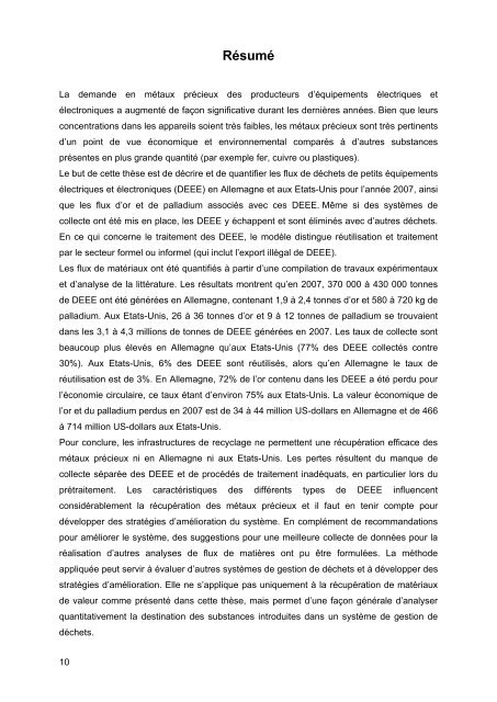 SUbstance flow analysis of the recycling of small waste electrical ...