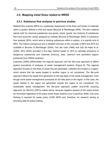 SUbstance flow analysis of the recycling of small waste electrical ...