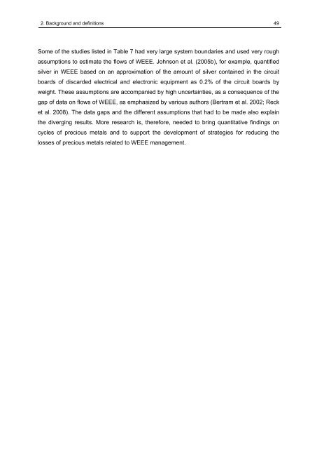 SUbstance flow analysis of the recycling of small waste electrical ...