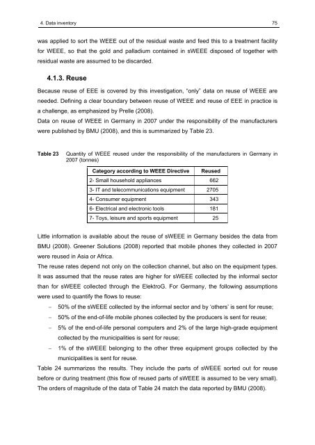 SUbstance flow analysis of the recycling of small waste electrical ...