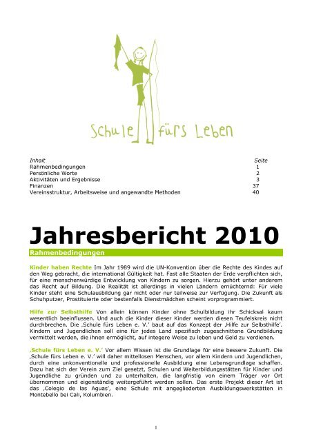 Jahresbericht 2010 - Schule fürs Leben