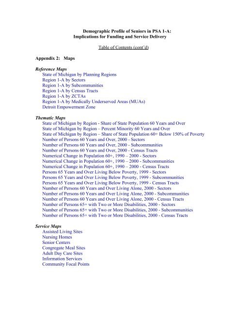 Demographic Profile of Seniors in PSA 1-A - Detroit Area Agency on ...