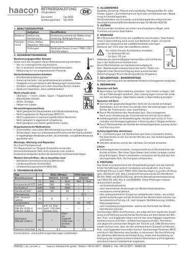 BETRIEBSANLEITUNG - Haacon.de