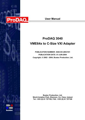 ProDAQ 3040 User Manual - Bustec
