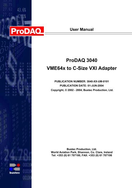 ProDAQ 3040 User Manual - Bustec