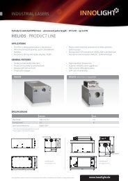 INDUSTRIAL LASERS HELIOS · PRODUCT LINE - InnoLight GmbH
