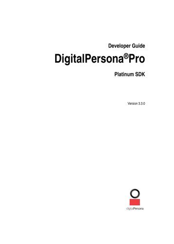 DigitalPersona Platinum SDK Developer Guide