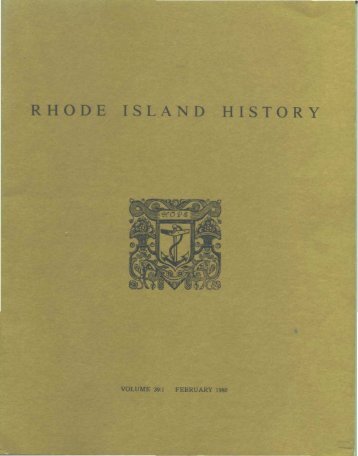 RHODE ISLAND HISTORY - Rhode Island Historical Society