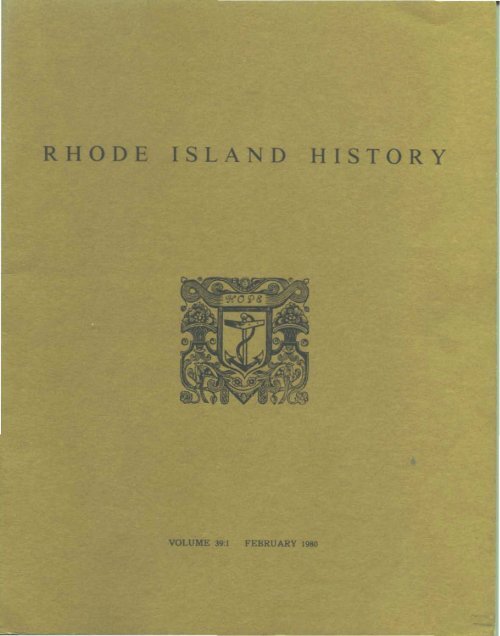 RHODE ISLAND HISTORY Rhode Island Historical Society