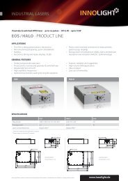 INDUSTRIAL LASERS EOS / HALO · PRODUCT ... - InnoLight GmbH