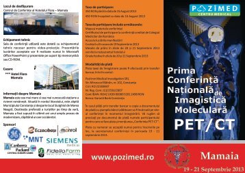 Conferinta Nationala de Imagistica Moleculara PET/CT - Colegiul ...