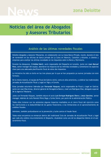 zona Deloitte Noticias del Ã¡rea de Abogados y Asesores ... - CISS