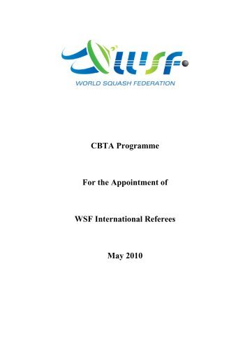 CBTA Programme - World Squash Federation