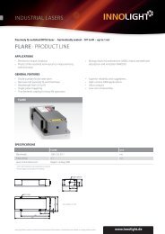 INDUSTRIAL LASERS FLARE · PRODUCT LINE - InnoLight GmbH