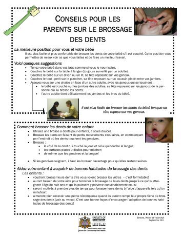 CONSEILS POUR LES PARENTS SUR LE BROSSAGE DES DENTS