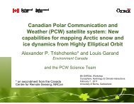 (PCW) satellite system - Agence spatiale canadienne